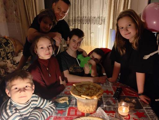 Abendessen im kalten Winter von Kiew